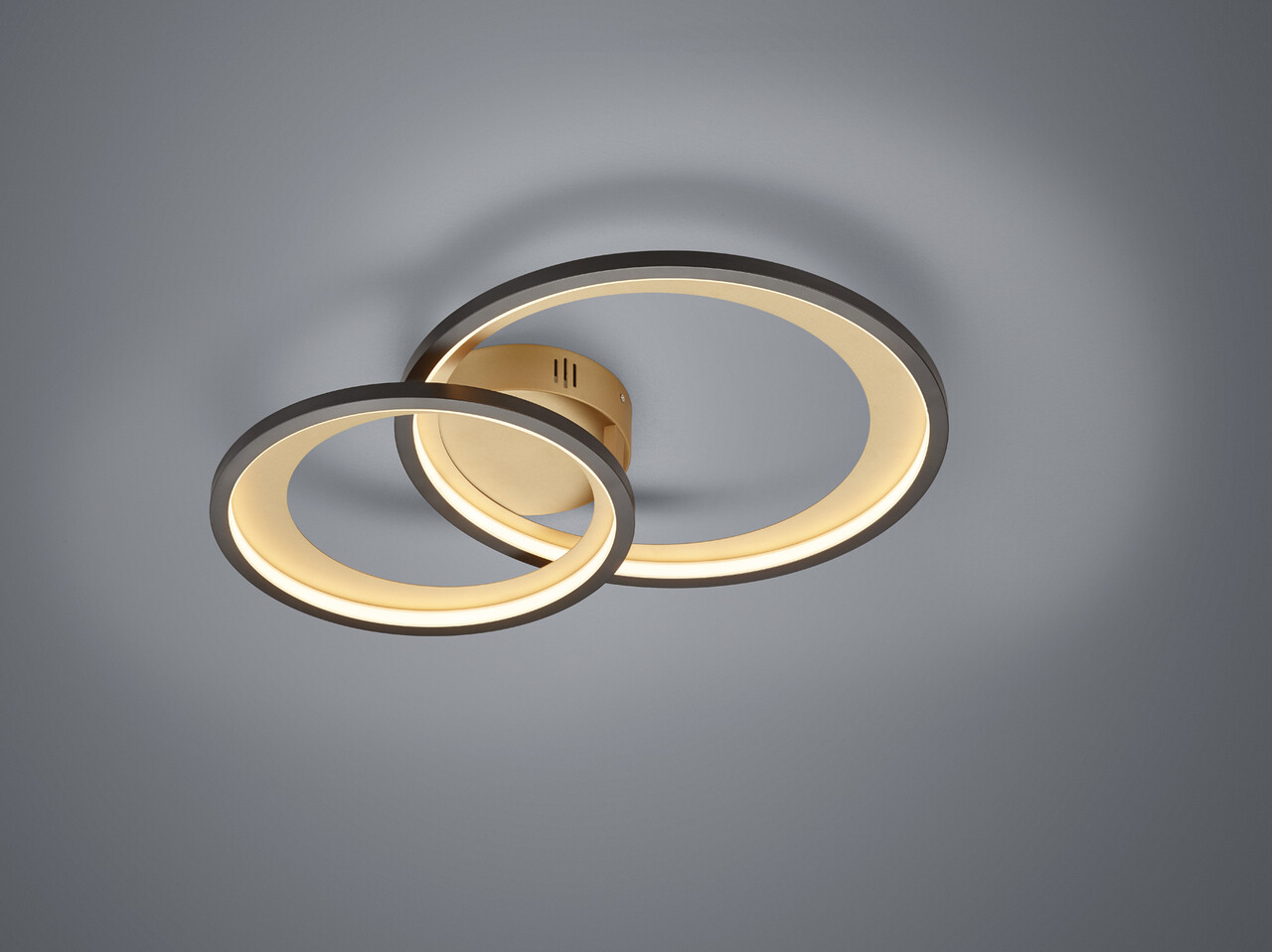 Plafoniera Granada, TRIO, 59x43x8.5 cm, 29W, 1x SMD, metal, negru mat/auriu - imagine 3